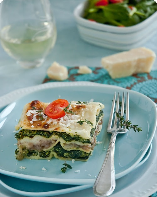 What's For Lunch Honey? Spinach and Caramelized Onion Lasagna